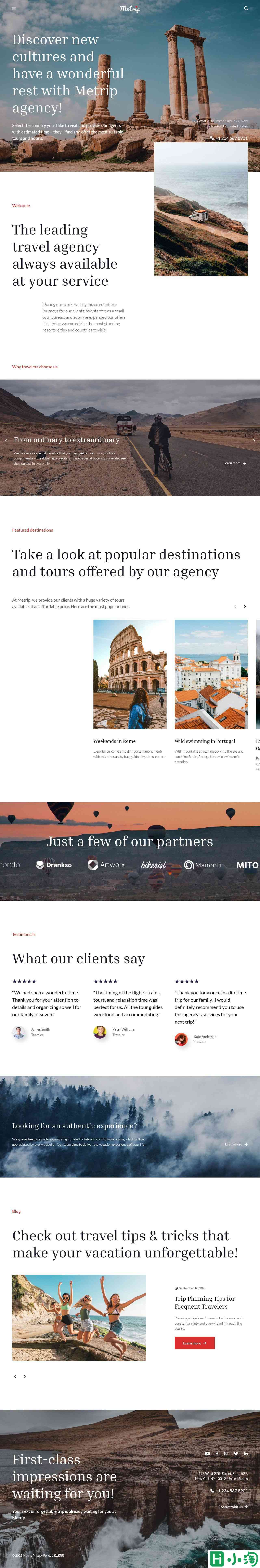 专业旅行体验服务平台网站模板-PC预览